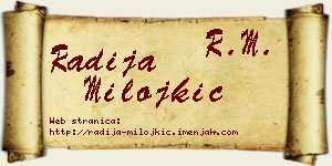 Radija Milojkić vizit kartica